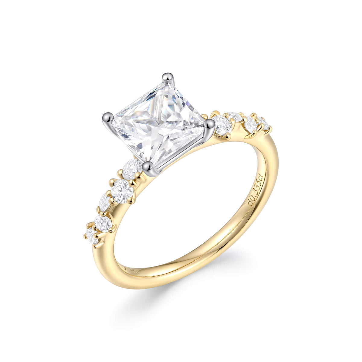 Eternal Pavé Diamond Solitaire Ring – alternate angle