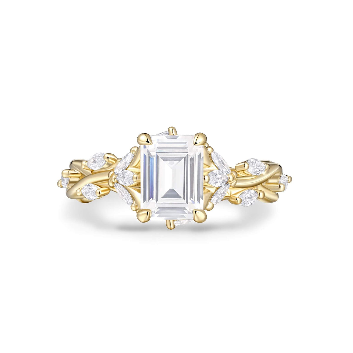 Ethereal Vine Diamond Solitaire Ring – front view