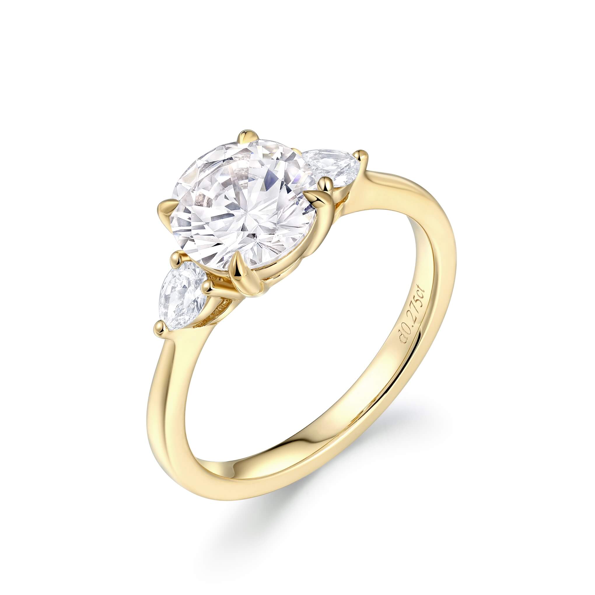 Three Stone Pear Engagement Ring