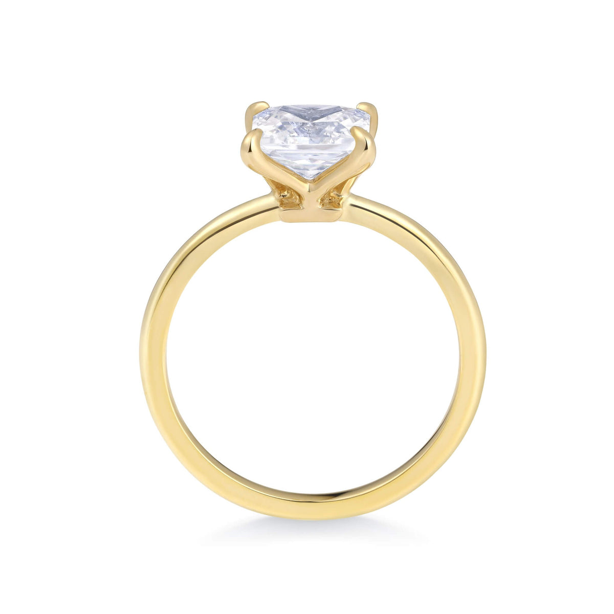 2mm Band Diamond Solitaire Ring – front view