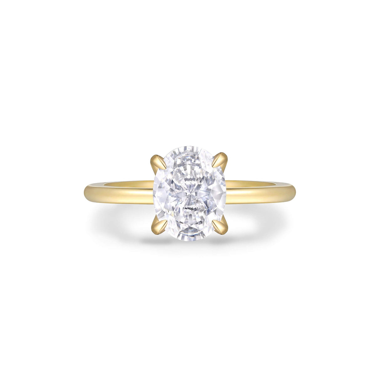 2mm Band Diamond Solitaire Ring – side profile