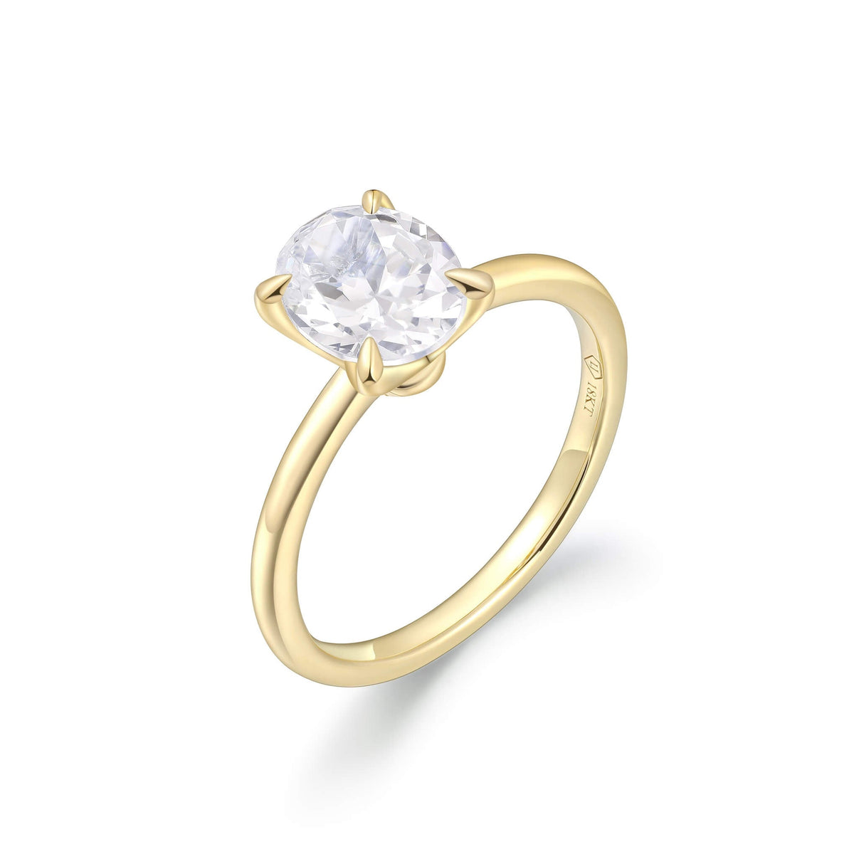 2mm Band Diamond Solitaire Ring – close-up detail