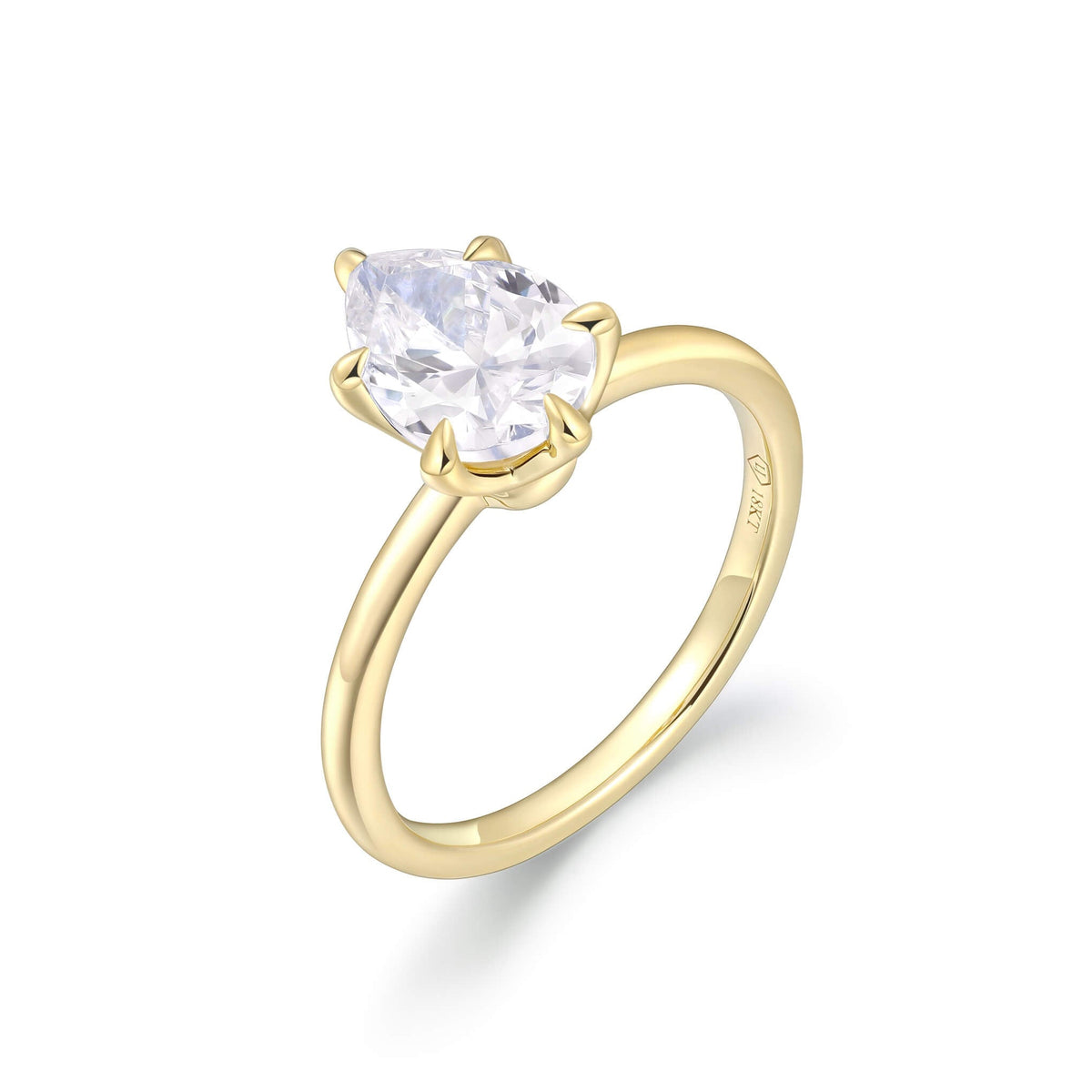 2mm Band Diamond Solitaire Ring – side profile