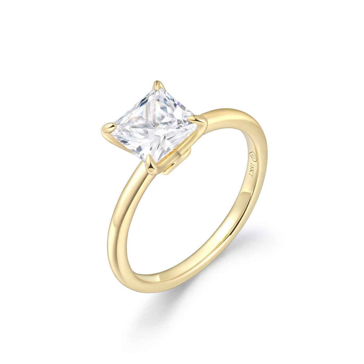 2mm Band Diamond Solitaire Ring – alternate angle
