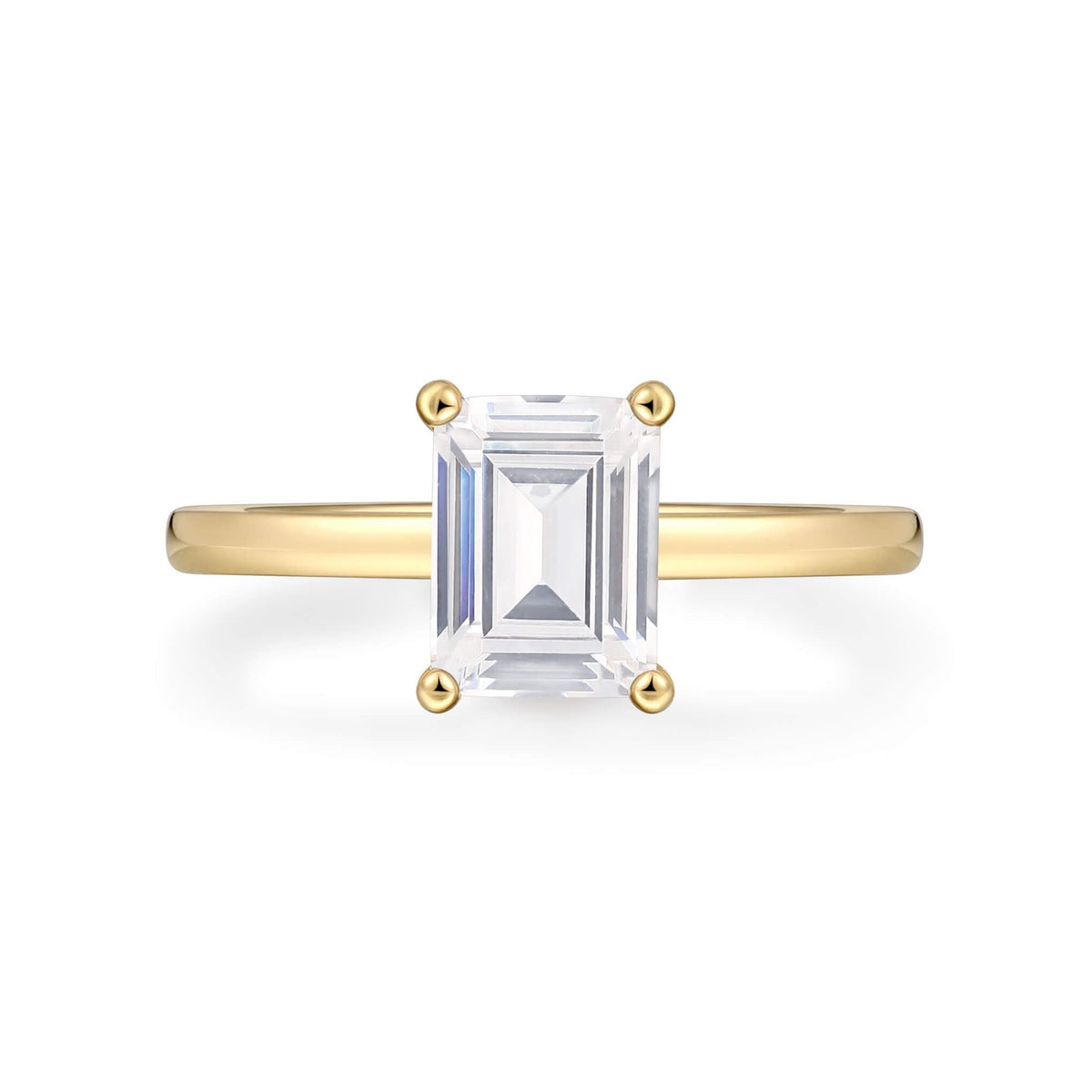 Hidden Halo Flat-Band Diamond Ring – front view
