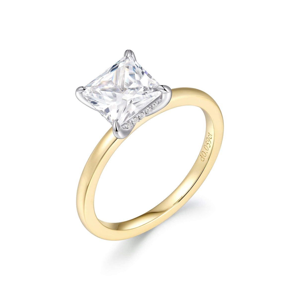 Two-Tone Hidden Halo Diamond Ring – alternate angle
