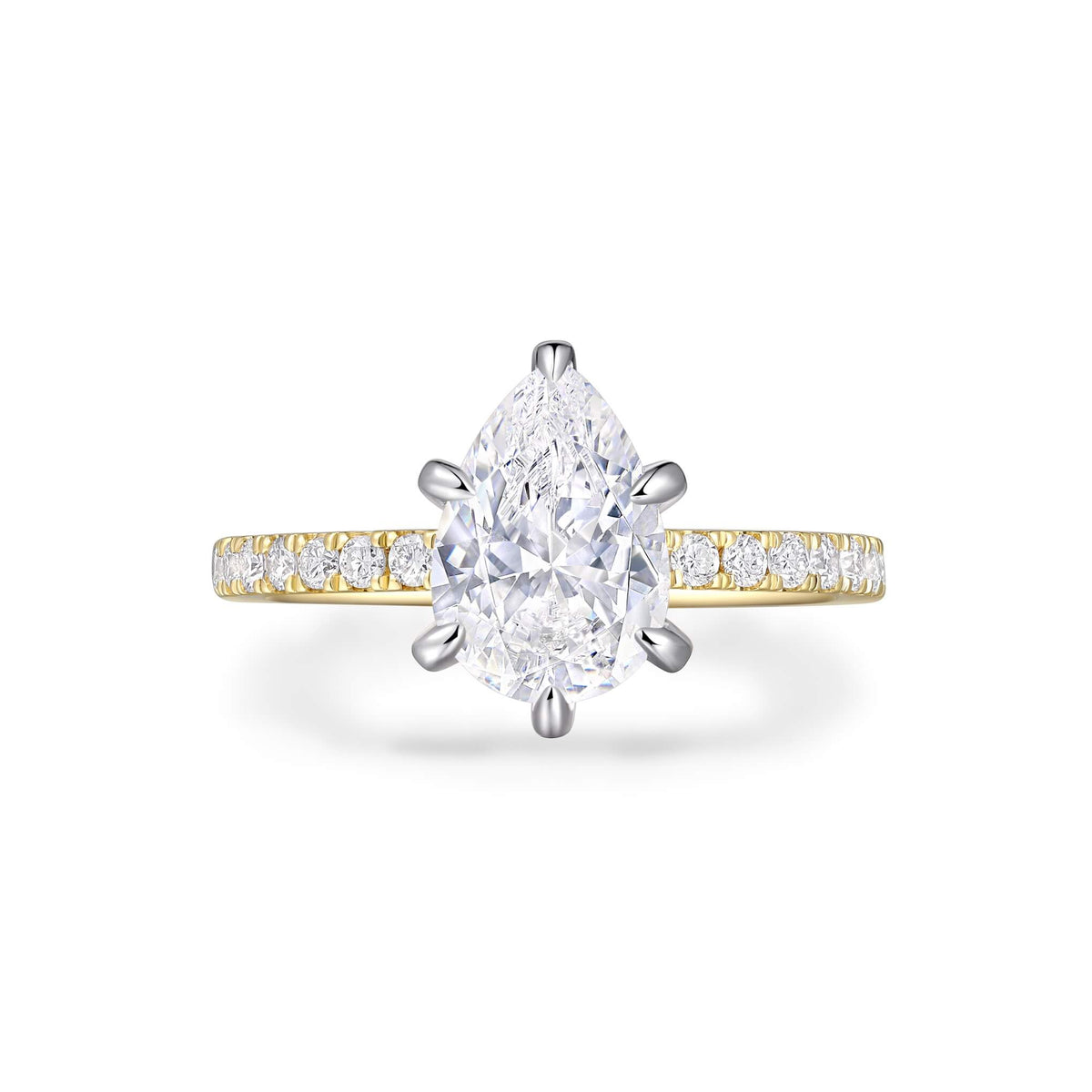 Two-Tone Hidden Halo Pavé Oval Diamond Ring – alternate angle