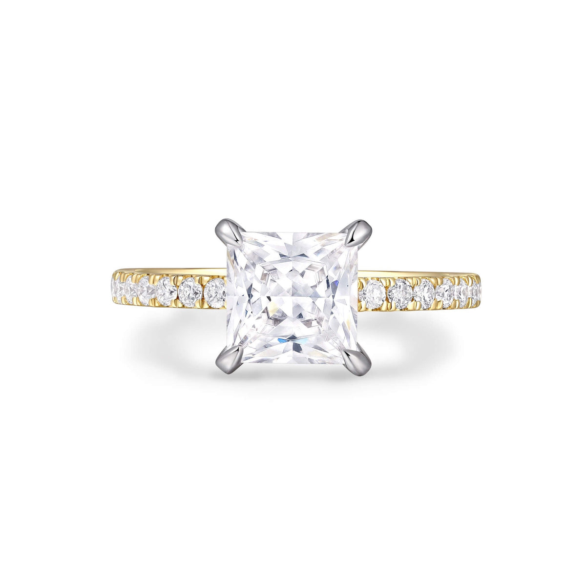 Two-Tone Hidden Halo Pavé Oval Diamond Ring – on-hand styling