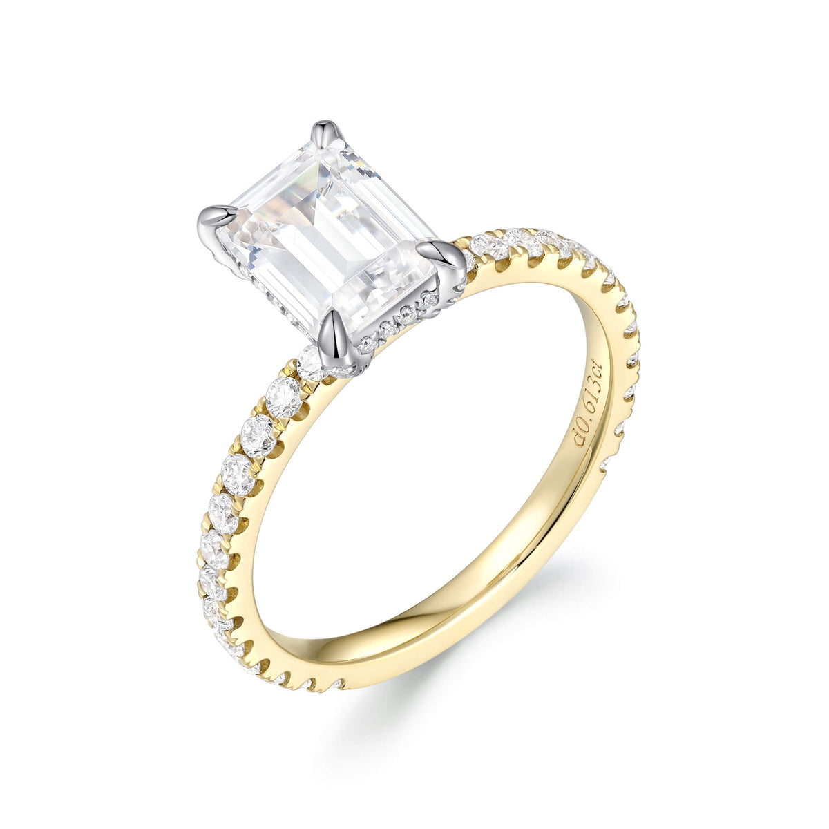 Two-Tone Hidden Halo Pavé Oval Diamond Ring – on-hand styling