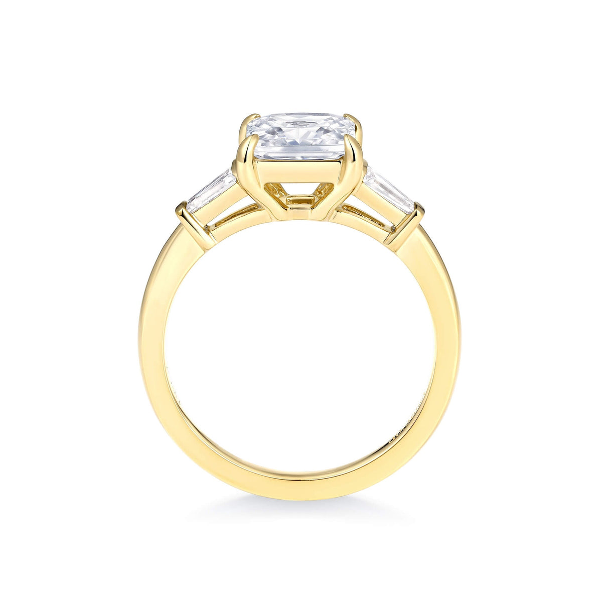 Emerald-Cut Tapered Baguette Diamond Ring – on-hand styling