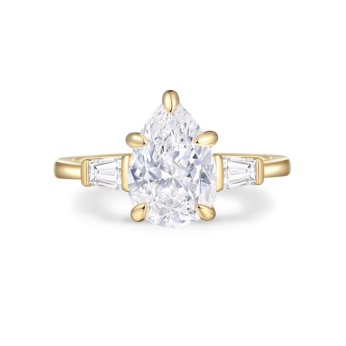 Emerald-Cut Tapered Baguette Diamond Ring – on-hand styling