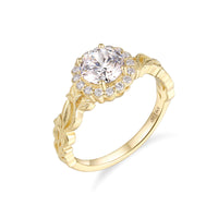Floral Halo Engagement Ring
