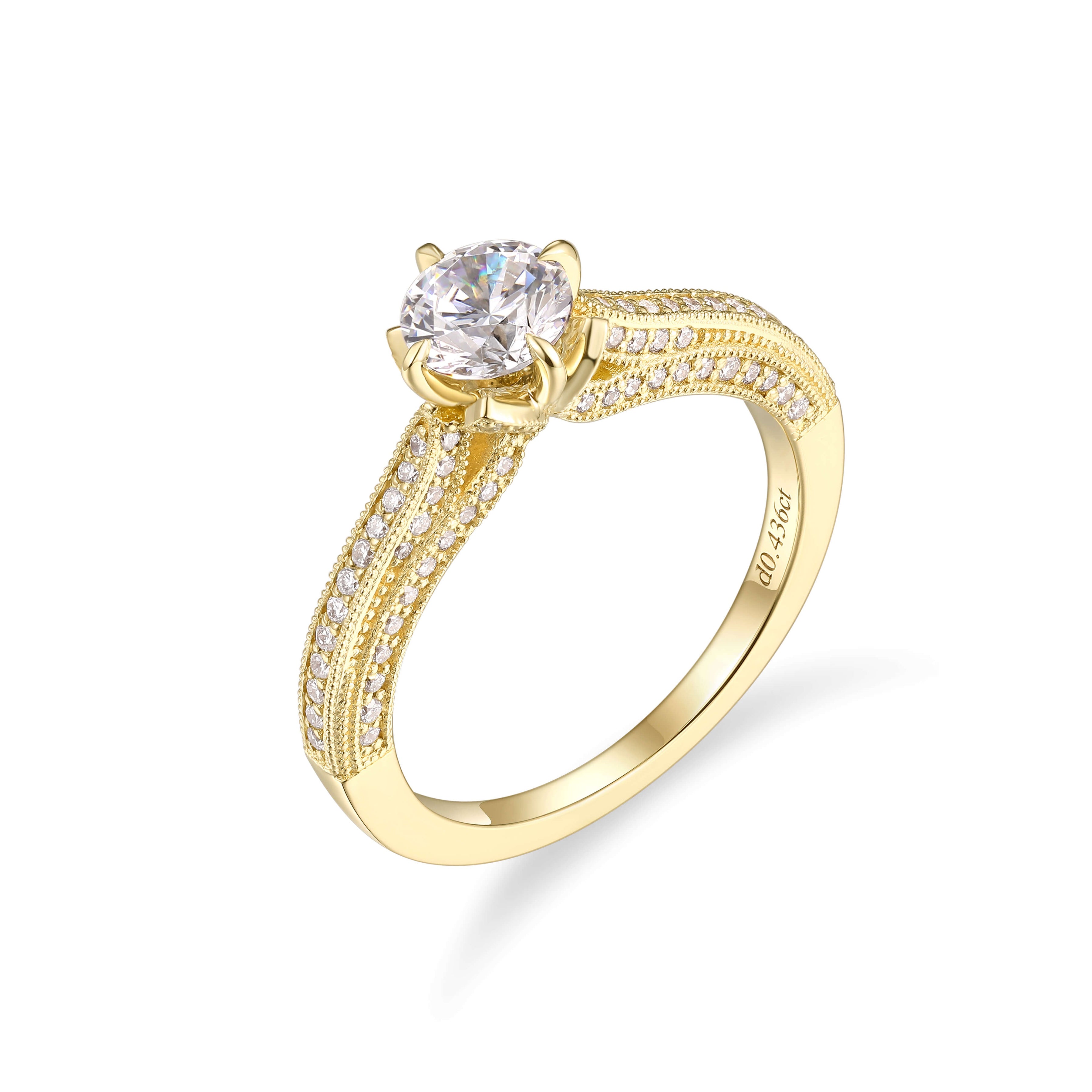 Milgrain Engagement Ring