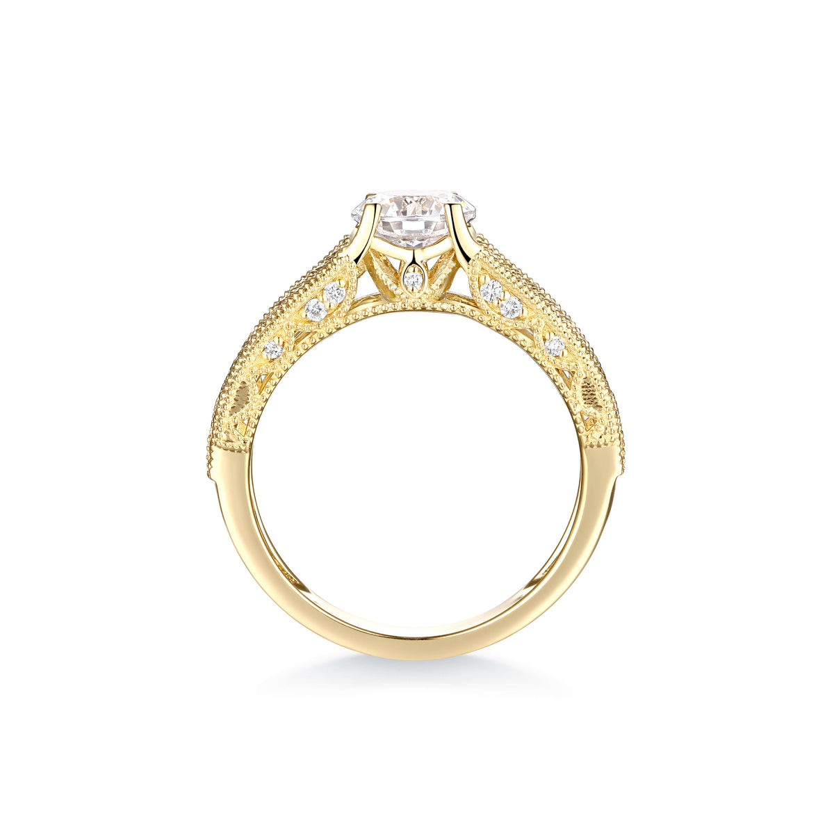 Eterna Wide-Band Diamond Ring – side profile