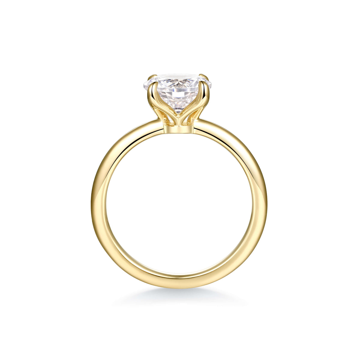 2mm Band Diamond Solitaire Ring – side profile